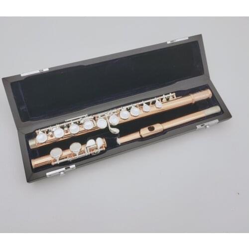 MURAMATSU Gold Lacquer Flute C Closed Holes Split E Brand 16 Keys Professional Musical Instrument Flute With Case Free Shipping