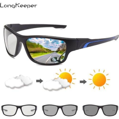 Photochromic Sunglasses Men Polarized Driving Chameleon Discoloration Glasses Male Classic Square Sports Sun Glasses UV400 Gafas