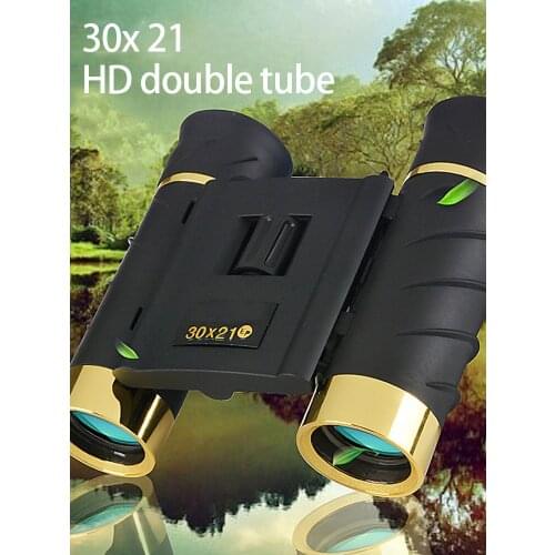 Mini Telescope 30X21 Compact Zoom Binoculars Long Range Folding HD Low Light Night Vision BAK4 FMC Optics for Hunting Traveling