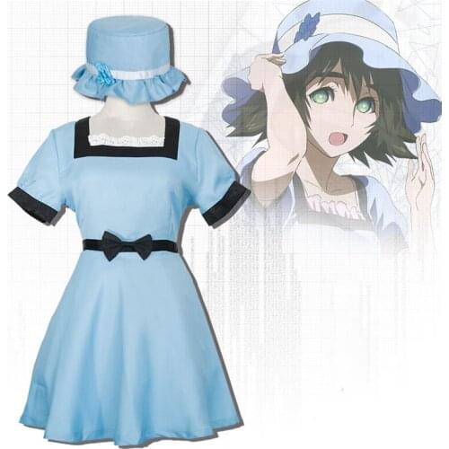 New Games Steins Gate Cosplay Costumes Shiina Mayuri Lolita Maid Princess Dress Full Set Women Girls Party Carnival Uniform wig