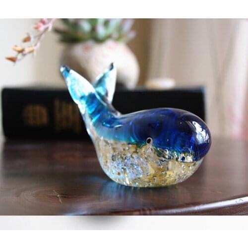 Creative Birthday Gift Glass Whales Deep Sea Glaze Animal Fish Figurines Miniatures Fairy Garden Living Room Home Decoration