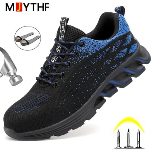 New Safety Shoes Men Work Sneakers Indestructible Work Shoes Anti-puncture Safety Boots Steel Toe Shoes Sports Industrial Shoes