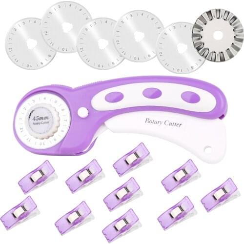 KAOBUY Leather Craft 45mm Rotary Cutter Set With 5 Blades Fabric Circular Quilting Cutting DIY Patchwork Sewing Tools