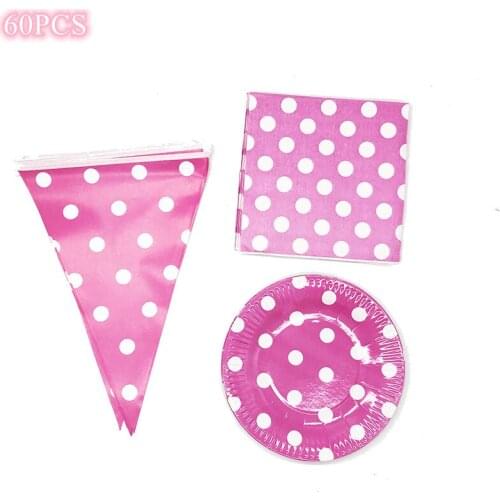 60pcs black and white dot birthday party bundles for 20 people dot disposable plates cups white dot disposable tableware