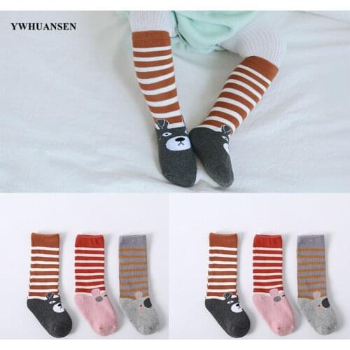 YWHUANSEN 3 Pairs/lot 0 to 36M Cotton Warm Baby Girls Boys Socks Extreme Thick Winter Terry Sock For Toddler Children Long Tube