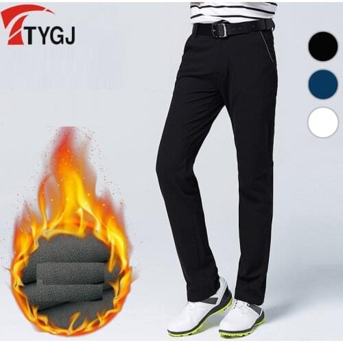 2020 new autumn winter golf sportswear Mens Thicken Golf Pants straight waterproof fleece warm stretch sports golf trousers