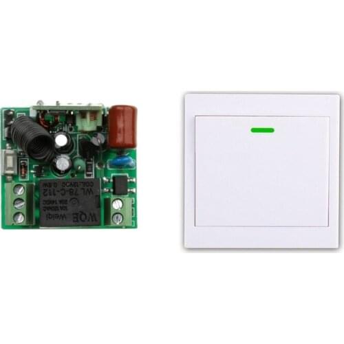 New AC 220 V 1CH Wireless Remote Control Switch System Receiver + Wall Panel Remote Transmitter Sticky Remote Smart Home Switch