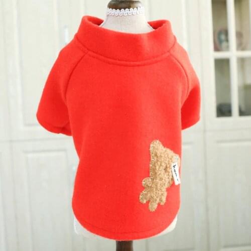 Dog Clothing Teddy Pomeranian Bichon Frise Small Dog Pet Clothes Puppies Patch Embroidery Cute Cute Bear Woolen Coat