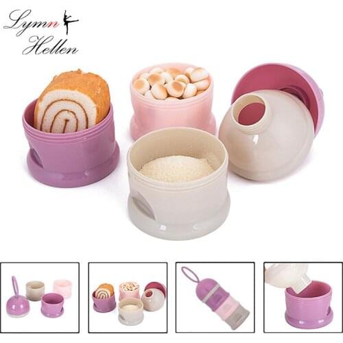 Infant Baby Feeding Portable Newborn Milk Container Kids Formula Milk Powder Three Grid Snacks Candy Bottle Storage Boxes