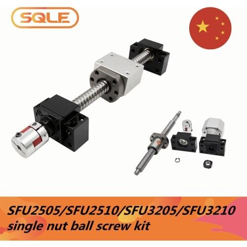 EU warehouse Ball screw SFU2505 / SFU2510 / SFU3205 / SFU3210 + BK20 BF20 / BK25 BF25 + DSG25H / DSG32H +coupling for cnc router