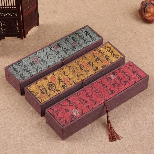 Jewelry Box Wooden Retro Poetry Linen Cloth Tassel Bead Box Car Decoration Pendant Necklaces Packaging Boxes Gifts Box