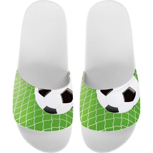 HYCOOL Men‘s Beach Slippers Basketball Football Pattern Women Sandals Male Home Walking Slipper Teenager Girls Casual Shoes Flat