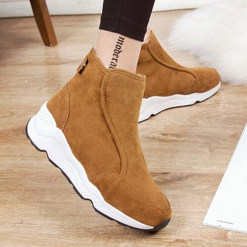 Sooneeya Platform Woman Ankle Boots Winter Keep Warm Fur Snow Boots Cotton Plush Sock Shoes Buckle Zipper Short Botas mujer 40