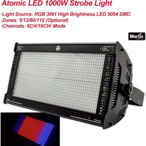 NEW Atomic LED 1000 watt RGB DMX Strobe Light/Stroboscope Lights Fit Disco DJ Party Effect 1000w Strobe Light Flash Equipment