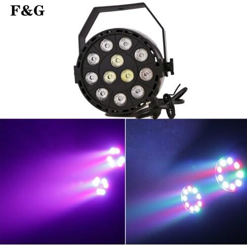 LED Par 12x 3W RGBW LED Luz de escenario Par luz con DMX512 para Disco DJ proyector máquina fiesta decoración iluminación