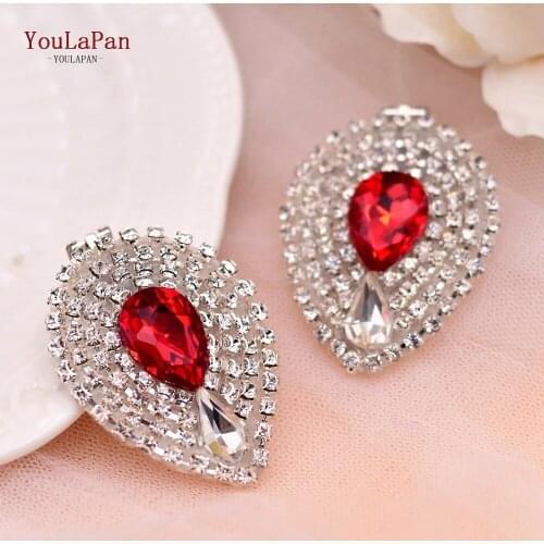 TOPQUEEN X40 Fashion Bridal Shoe Accessories Prom Women Shoe Buckle Rhinestone Shiny Decorative Clips Charm Buckle Shoes Clips
