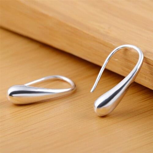 Jewelry Fashion Lady Teardrop Hook Stainless Steel Plated Earrings Gift 714#30 dropship Fast delivery