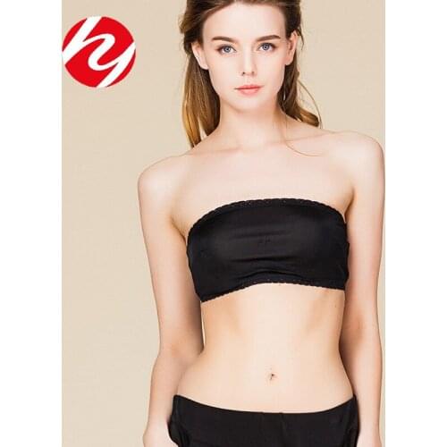 Real silk Sexy Women Tube Top Slim Stretch Bras Soft Boob Tube Top Chest Pad Female Bandeau Wrapped Chest Strapless Bra