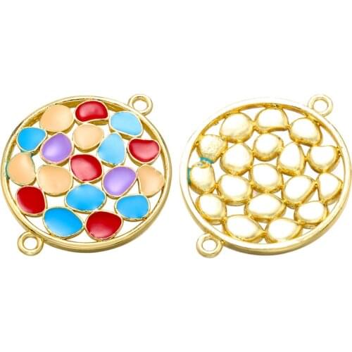 ZHUKOU high quality colorful brass metal connector for women DIY handmade bracelet necklace jewelry Accessories model: VS442