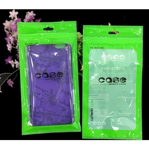 100Pcs Yellow/green/white Phone Case Packing Bags With Euro Hang Hole Zip Lock Case Packing Pouches For iPhone 7 7plus New Style