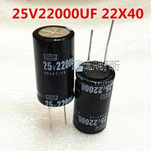 25V22000UF volume 22X40 leadfingers 22000uf 25v electrolytic capacitor 10pcs