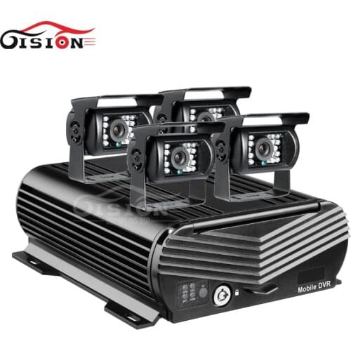 4PCS Metal Waterproof HD Car Camera 4G GPS Wifi 4CH Hard Disk Mobile Dvr Video Recorder Kits PC/Phone Remote Monitoring Car Mdvr