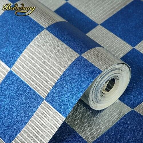Beibehang papel de parede 3d Blue Gold Wallpaper Roll Mosaic Waterproof PVC Reflective Glitter Paper KTV wall paper coverings