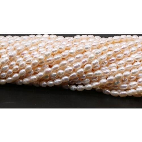 High Quality Natural Freshwater Pearl Rice-Shaped Loose Beads 3-3.5 MM For Jewelry Making DIY Necklace Bracelet Accessory