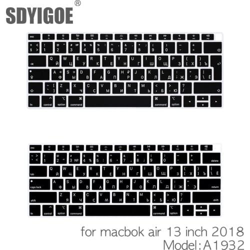 Russian Notebook Keyboard Cover for macbook air 13" A1932 EU or US version Dustproof Film Silicone display Cyrillic Language