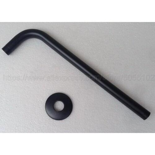 Black Oil Rubbed Brass Shower Head Extension Pipe Wall Arm Shower Arm Bathroom Accessory (Standard 1/2") zsh101