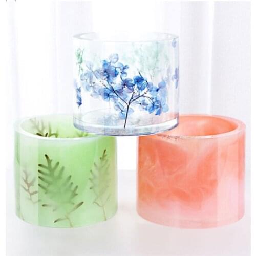 Pen Holder Epoxy Resin Mold Succulent Plant Pot Silicone Mould DIY Crafts Home Decorations Ornaments Casting Tool