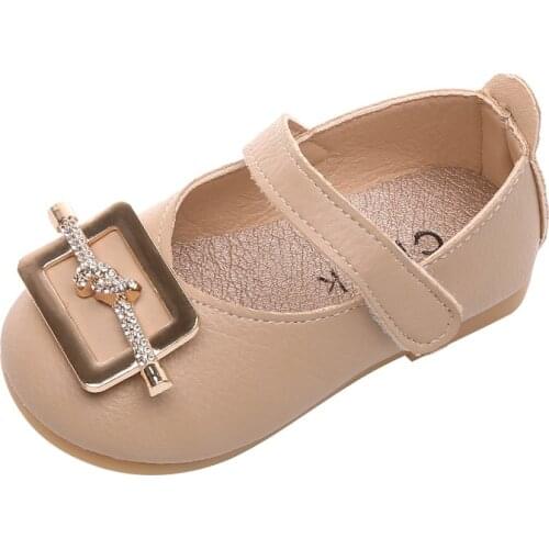 Children Shoes for Toddlers Girls Princess Sweet Kids Leather Shoes for Wedding Party Soft Metal Buckle Korean Style Cute 15-30