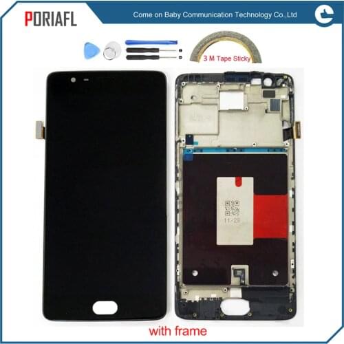 For oneplus3 lcd A3000 1+3 three oneplus 3t LCD display A3010 Touch Screen with Digitizer full assembly + frame repair parts