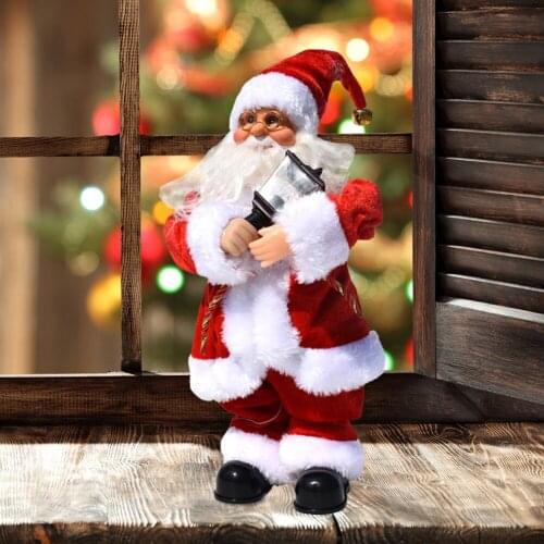 Electric Dancing Santa Claus Christmas Plush Doll with Music Funny Playing The Saxophone Children Plush Toys