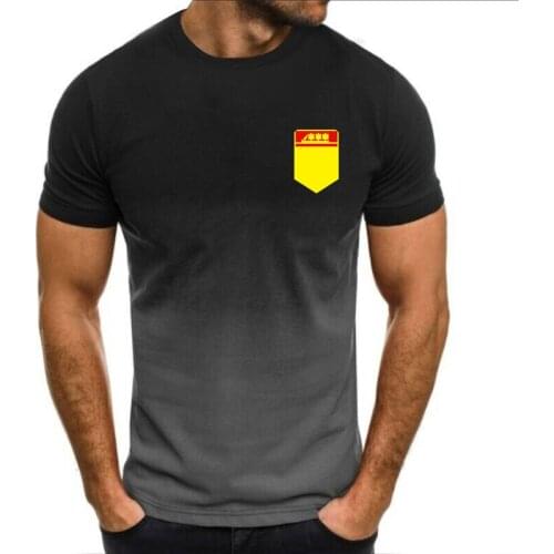 Summer Mens T Shirt High Quality Cotton Mens short sleeve Fashion Casual Gradient T Shirt