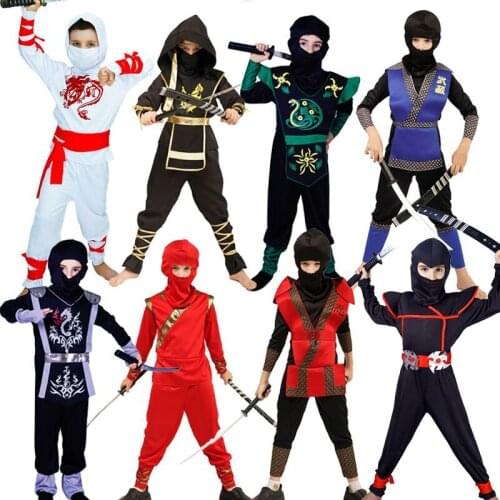Boys Golden Dragon Ninja Costume Cosplay Ninja Clothing Kids Halloween Costumes