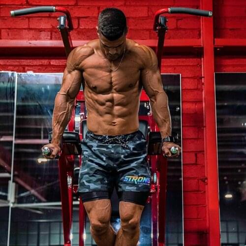 2021 Summer Trend Shorts New Mens Muscle Fitness Gym Exercise Sports Running Two-layer Quick-Drying Breathable Shorts