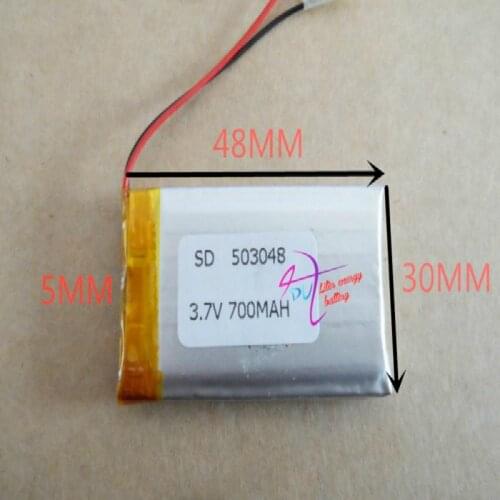 Best battery brand 3.7V 503048 053048 700MAH MP3 lithium polymer MP4 Bluetooth GPS wireless stereo headset