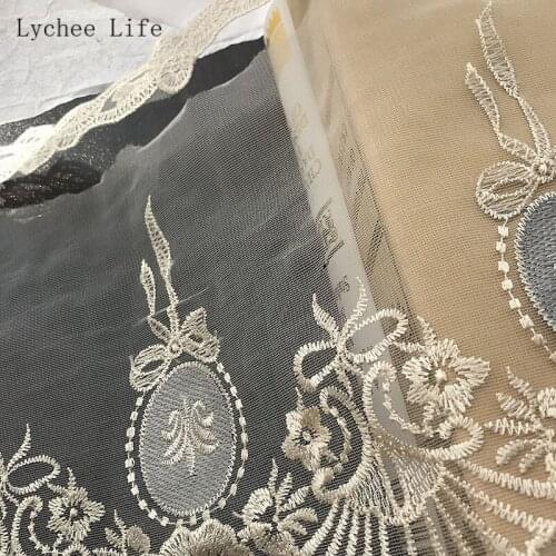 Lychee Life Lace Ribbon Curtain Table Clothing Lady Hat Decoration Braid Embroidery Lace Fabric Trim Diy Sewing Accessorie