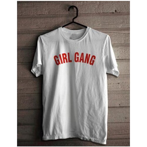 Fashion Clothing Casual Tops GIRL GANG red Letter T-Shirt Women/Men Outerwear Short Sleeve Style Shirt Tops Tumblr tshirts