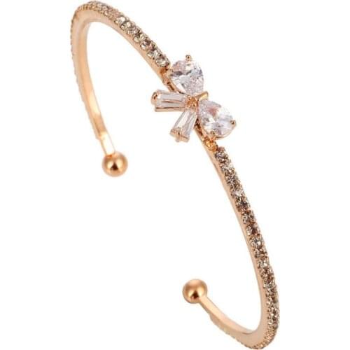 Fashion Elegant Women Golden Plated Bangle butterfly Wristband Bracelet Crystal Cuff Bling Lady Bracelets & Bangles wholesale