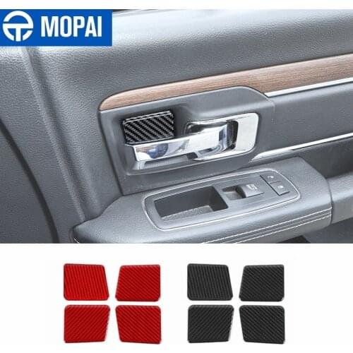 MOPAI Soft Carbon Fiber Car Interior Door Bowl Decoration Cover Sticker for Dodge Ram 2010-2015 Car Interior Accessories