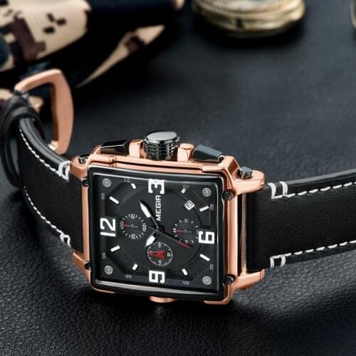 2021 New Top Brand Luxury Fashion Men Square Dial Watches Stainless Steel Waterproof Sport Analog Big Quartz Watch for Men