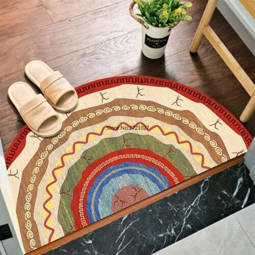 Bohemian semi-circular floor mats national wind entrance door mats door mats household toilet water-absorbing non-slip mats