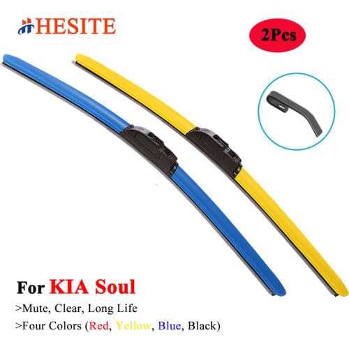 HESITE Color Wiper Blades For KIA Soul 1 2 3 K1 K3 MK3 SK1 SK2 SK3 AM GT PS2 Model 2010 2011 2012 2014 2015 2016 2018 2019 2020
