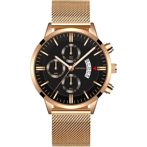 Relogio Masculino Fashion 2020 Mens Business Watches Luxury Men Stainless Steel Mesh Band Analog Calendar Quartz Wrist Watch