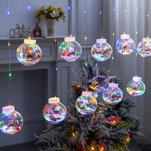 Christmas Ornaments Santa Claus Xmas Tree Garland Christmas Curtain Light Christmas Decorations for Home Navidad New Year 2022