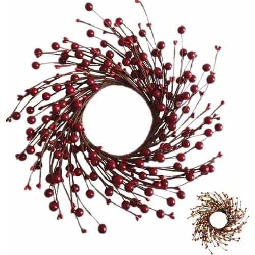 Wedding Decoration 30cm Rattan Wreath Metal Hoop Wreath Decor Floral Hoop Christmas Decor for Home Hanging Artificial Flower