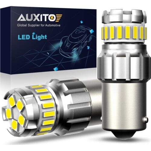 AUXITO 2Pcs P21W LED Canbus 1156 BA15S 1157 P21/5W 7443 W21/5W Led Lamp Backup Reverse Light DRL Tail Light Bulbs on Car 6500K