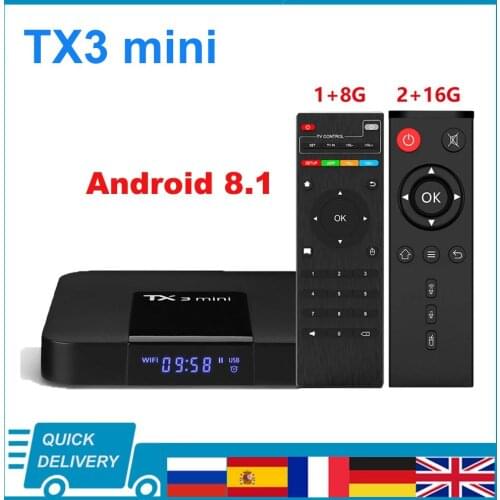 TX3 Mini 20pcs 4k android tv box 8.1 1G 8G /2G 16G S905W Quad-Core OS 17.3 led display